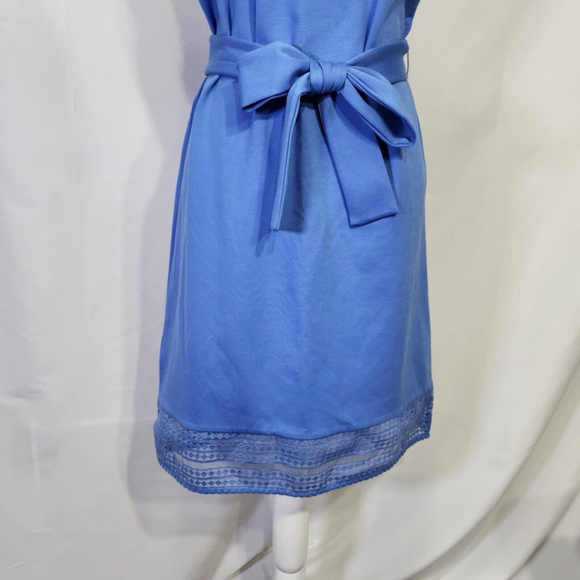 Ann Taylor Dress Womens M Blue Sleeveless Belted Dress - Picture 3 of 13